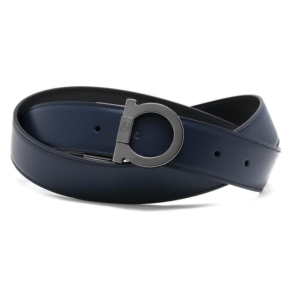 navy blue ferragamo belt